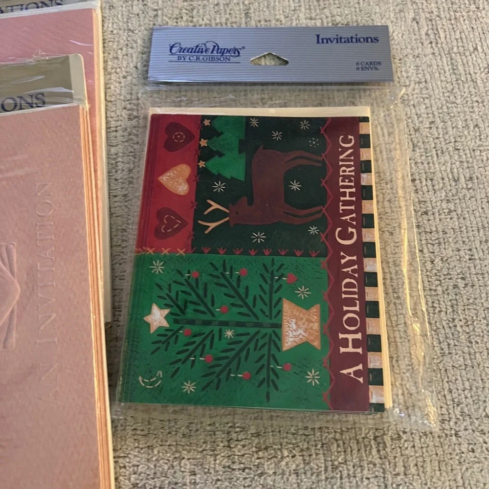 Vintage‎ Hallmark DesignWare Creative Papers Holiday Invitations Lot 9 Packs NOS